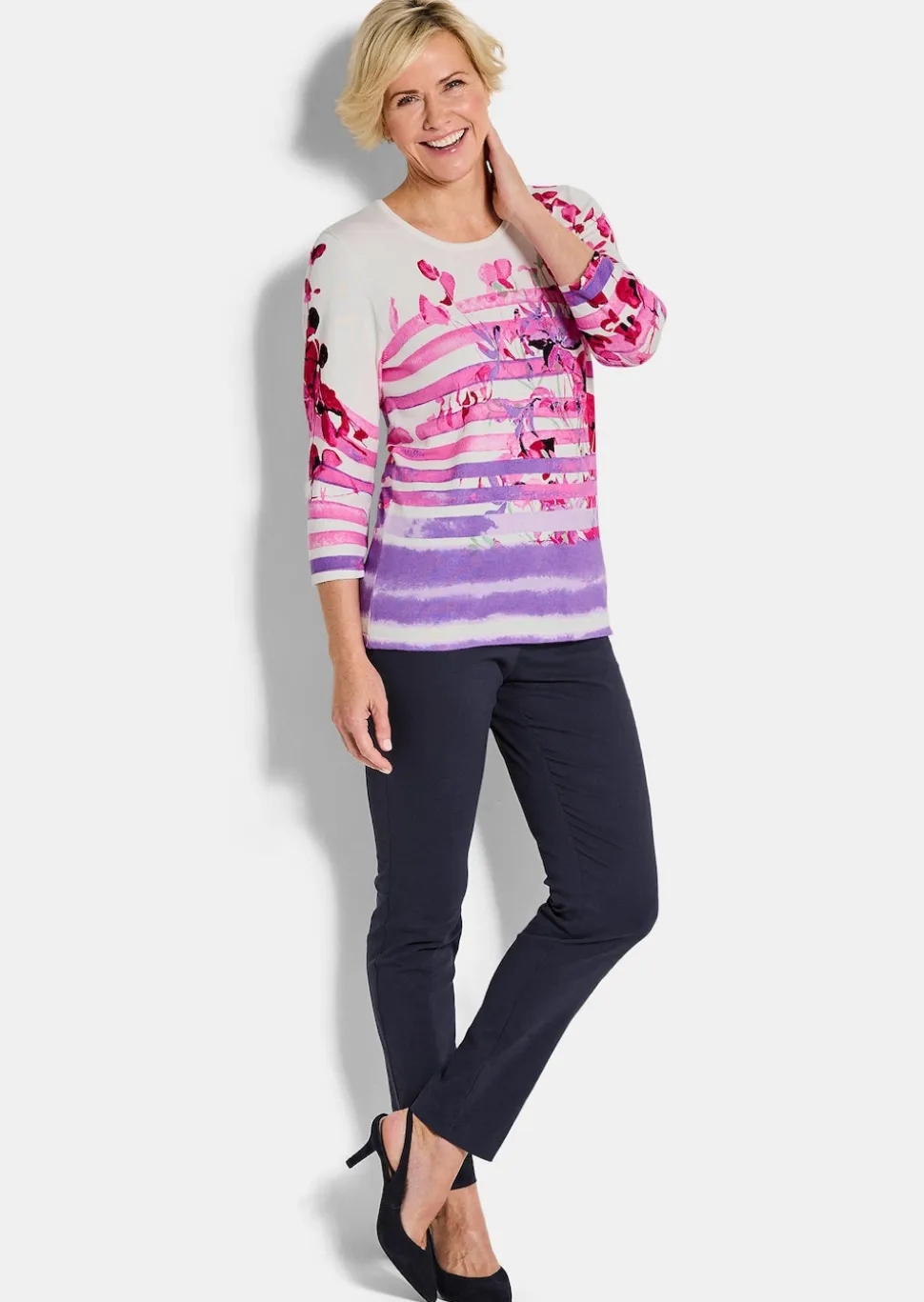 Pflegeleichter Pullover mit U-Boot-Ausschnitt