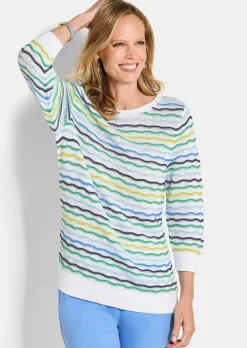 Pflegeleichter Strickpullover mit Wellenmuster
