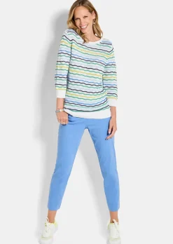 Pflegeleichter Strickpullover mit Wellenmuster