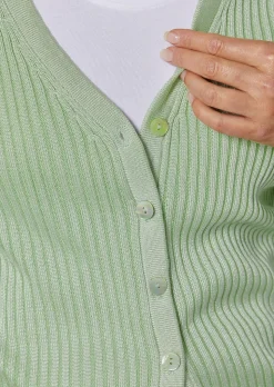Pflegeleichte Strickjacke in hochwertiger Rippenstruktur