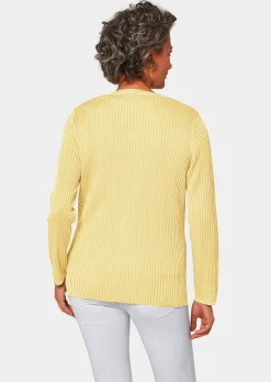Pflegeleichte Strickjacke in hochwertiger Rippenstruktur