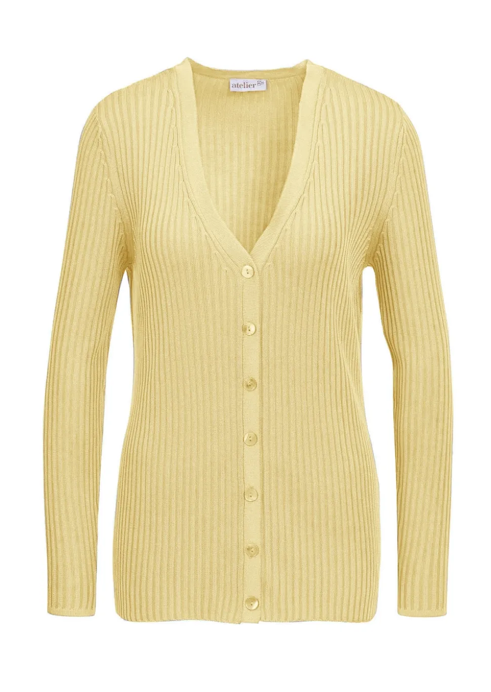 Pflegeleichte Strickjacke in hochwertiger Rippenstruktur