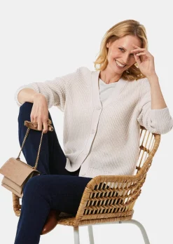 Pflegeleichte Strickjacke in hochwertiger Rippenstruktur