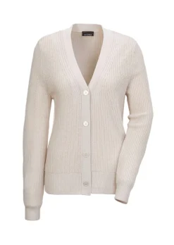 Pflegeleichte Strickjacke in hochwertiger Rippenstruktur
