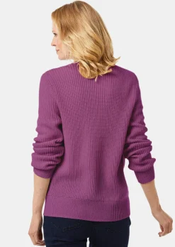 Pflegeleichte Strickjacke in hochwertiger Rippenstruktur