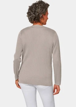 Pflegeleichte Strickjacke in hochwertiger Rippenstruktur