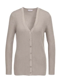 Pflegeleichte Strickjacke in hochwertiger Rippenstruktur