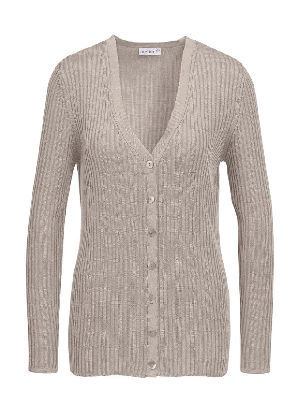 Pflegeleichte Strickjacke in hochwertiger Rippenstruktur