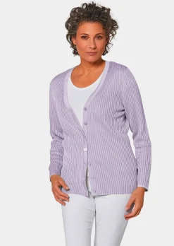 Pflegeleichte Strickjacke in hochwertiger Rippenstruktur