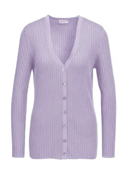 Pflegeleichte Strickjacke in hochwertiger Rippenstruktur