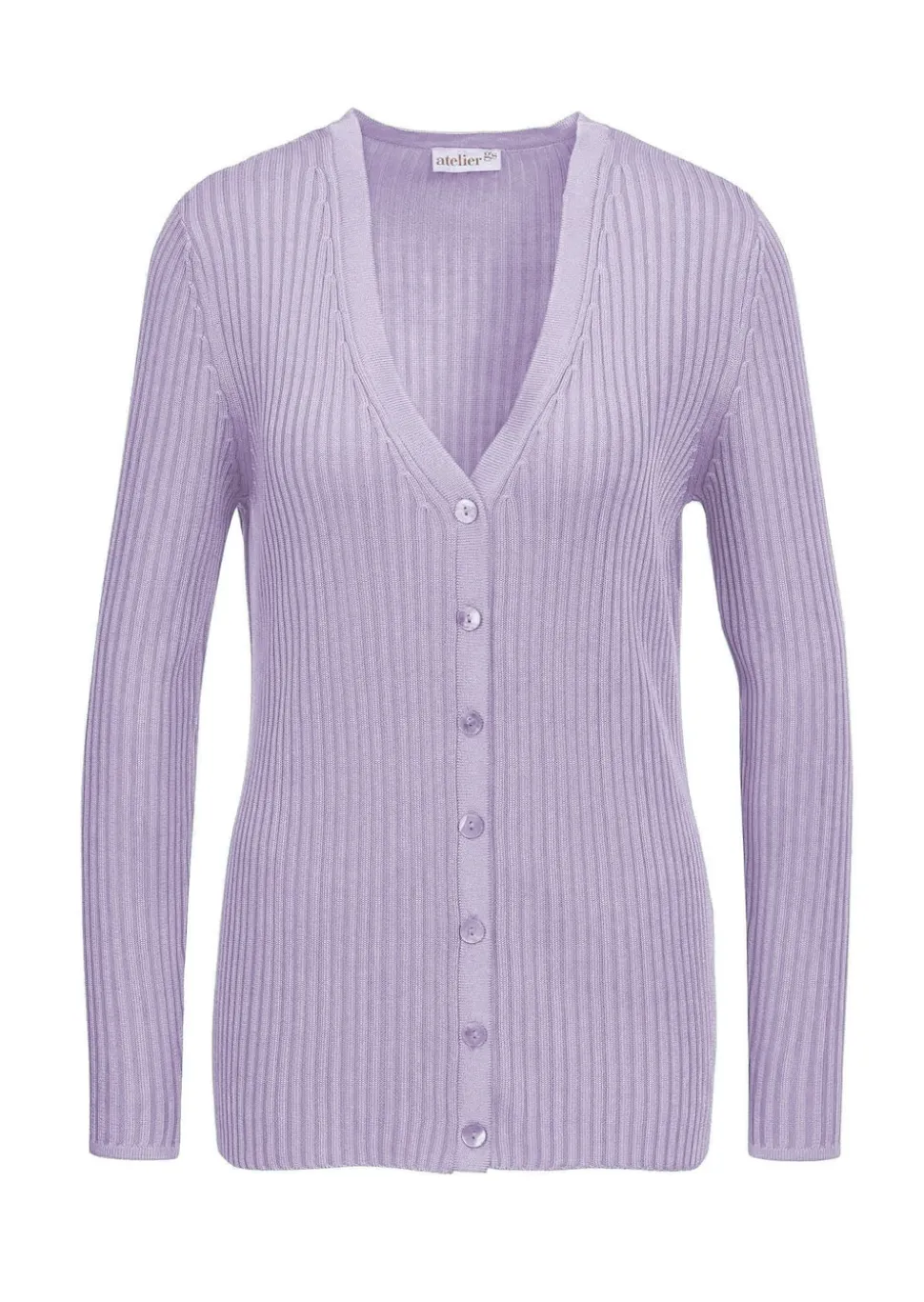 Pflegeleichte Strickjacke in hochwertiger Rippenstruktur