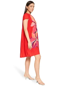 Plisseekleid mit Blütendruck