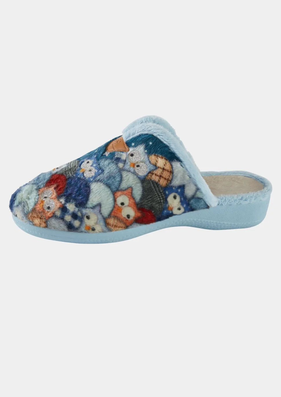 Plüsch-Pantoffeln mit Eulenmotiv