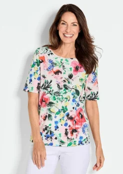 Printshirt mit floralem Alloverdruck
