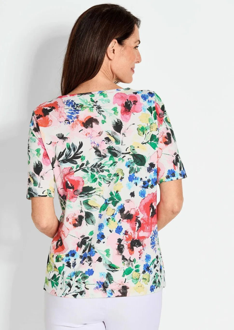 Printshirt mit floralem Alloverdruck