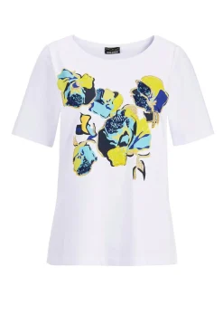 Printshirt mit Stickerei