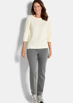 Pullover aus Baumwolle mit 3/4-Ärmeln