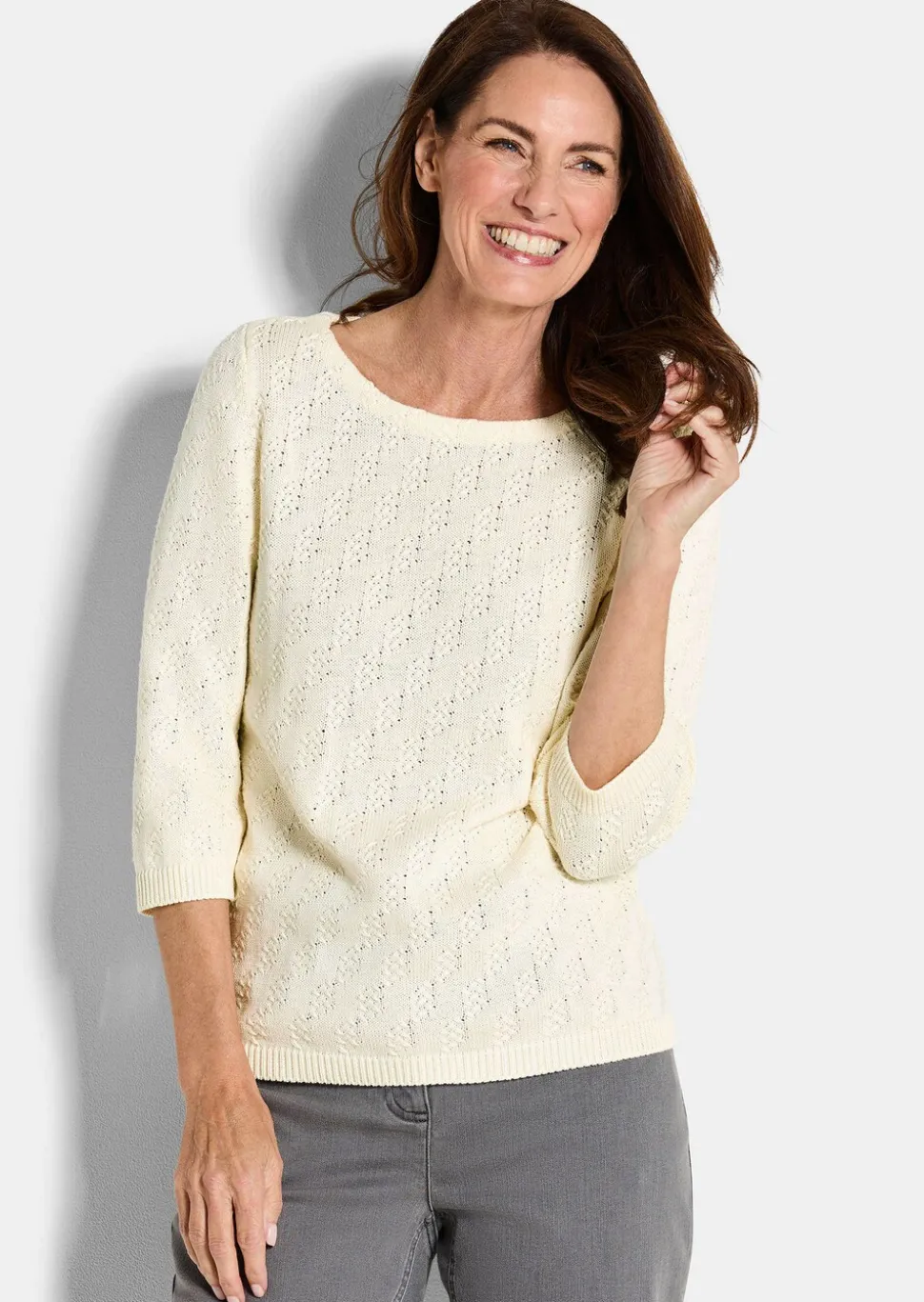 Pullover aus Baumwolle mit 3/4-Ärmeln