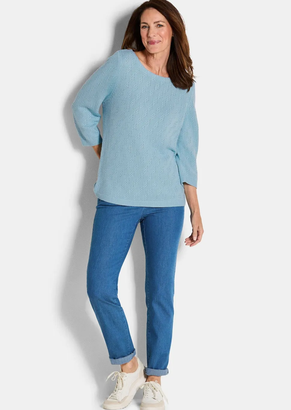 Pullover aus Baumwolle mit 3/4-Ärmeln