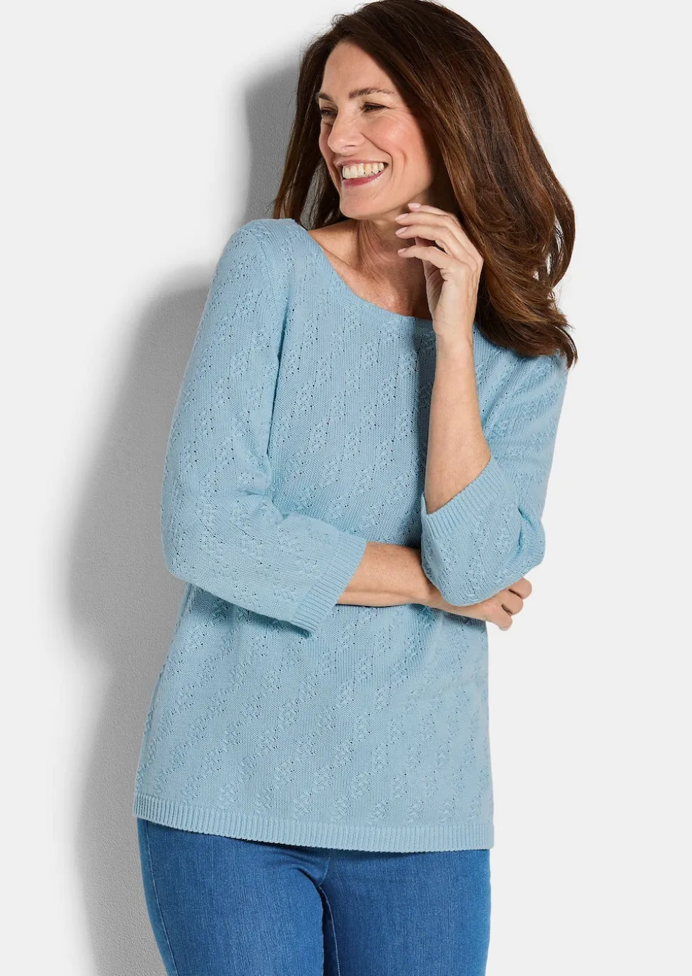 Pullover aus Baumwolle mit 3/4-Ärmeln