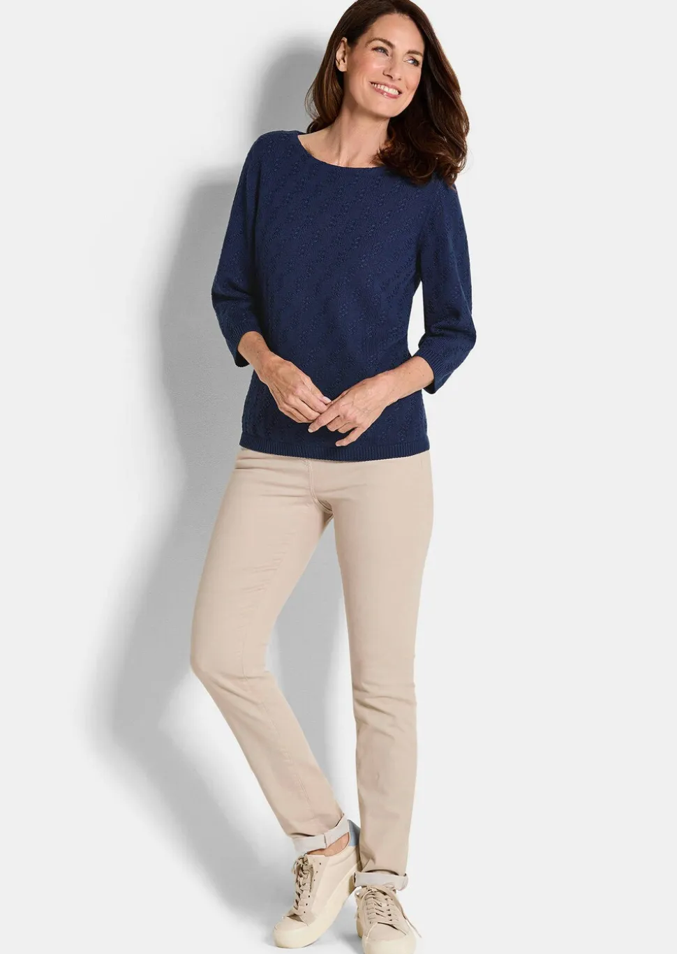Pullover aus Baumwolle mit 3/4-Ärmeln