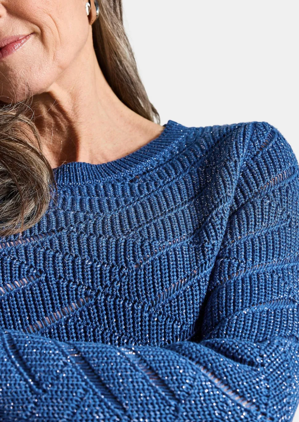 Pullover mit Ajour und Rippenstrick