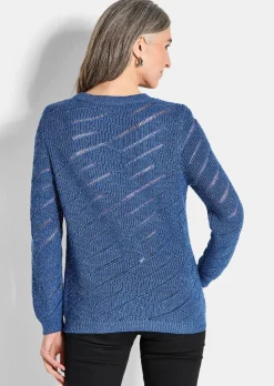 Pullover mit Ajour und Rippenstrick