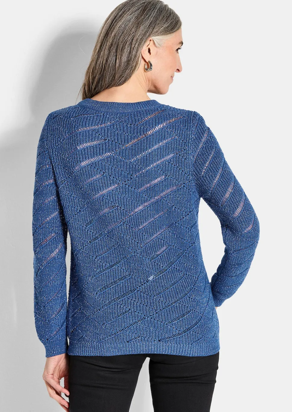 Pullover mit Ajour und Rippenstrick