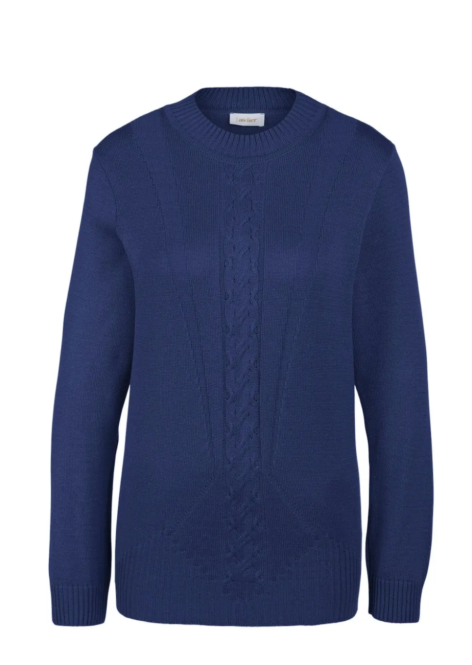 Pullover mit streckendem Zopfmuster