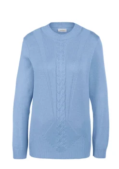 Pullover mit streckendem Zopfmuster