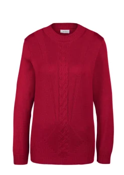 Pullover mit streckendem Zopfmuster