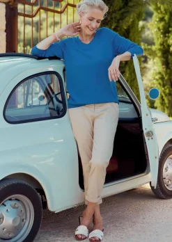Pullover mit V-Ausschnitt aus COTTAMIRA