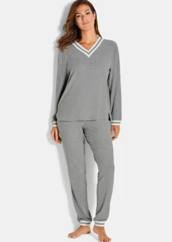 Pyjama mit großem V-Ausschnitt