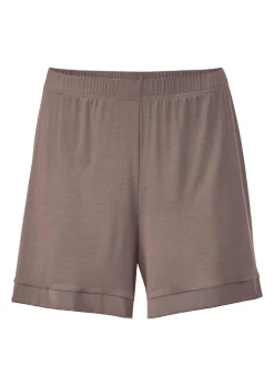 Pyjama-Shorts mit Satinblende