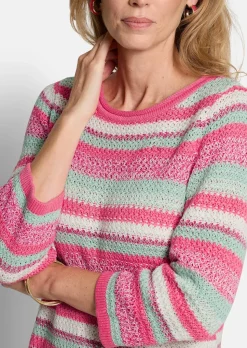 Ringelpullover mit U-Boot-Ausschnitt