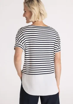 Ringelshirt mit angeschnittenem Saum
