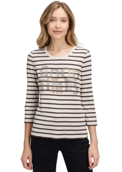 Ringelshirt mit Glitzerdruck