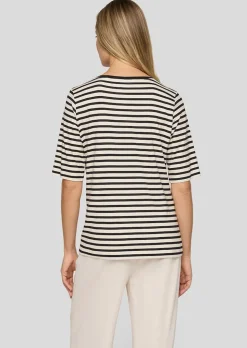 Ringelshirt mit Glitzer-Schriftzug