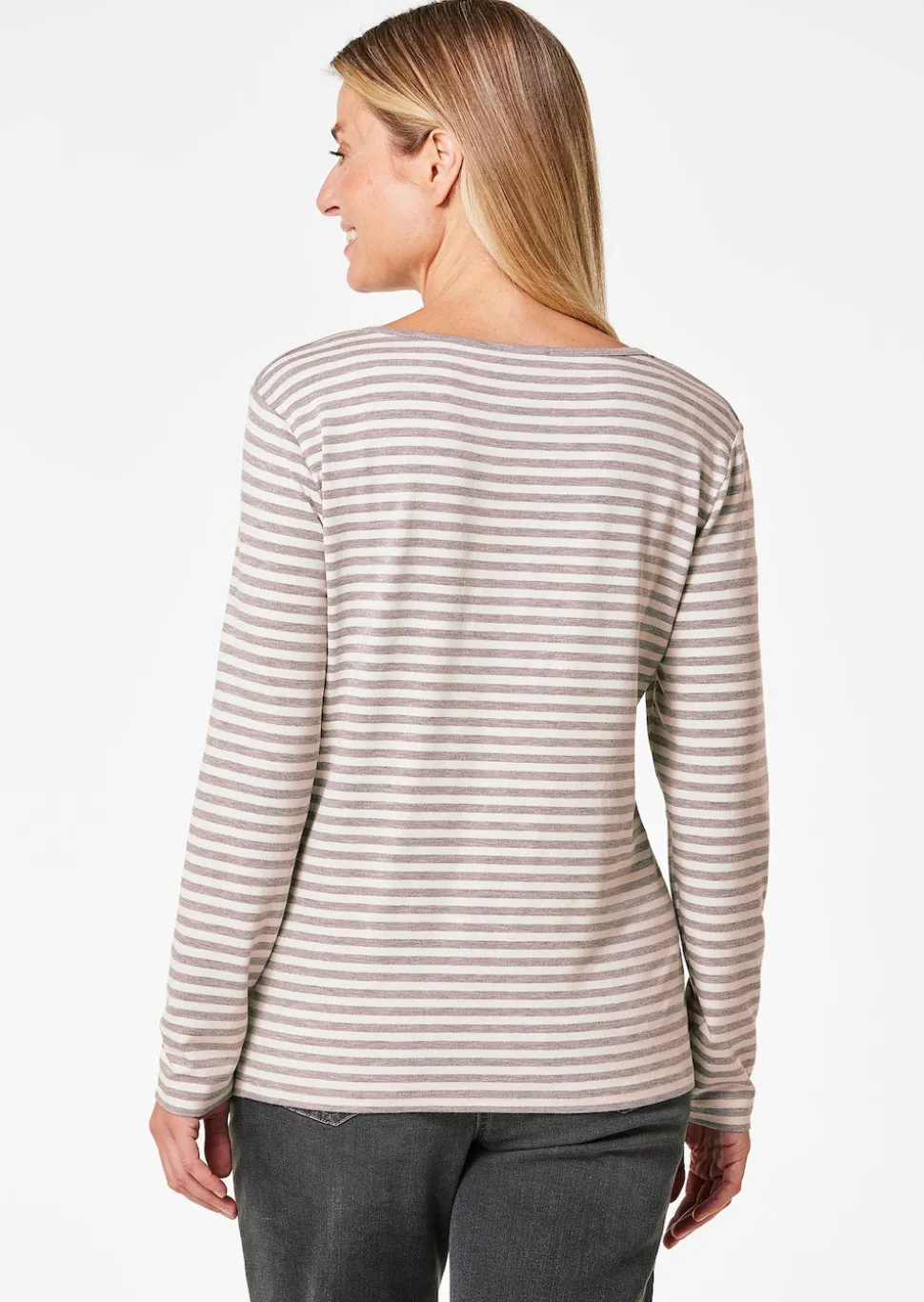 Ringelshirt mit U-Boot-Ausschnitt