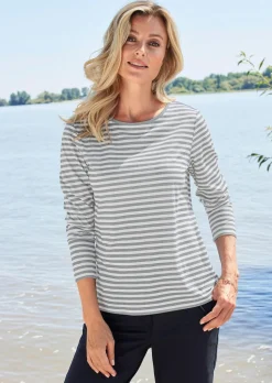 Ringelshirt mit U-Boot-Ausschnitt