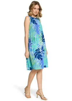 Ärmelloses Plisseekleid in A-Linie