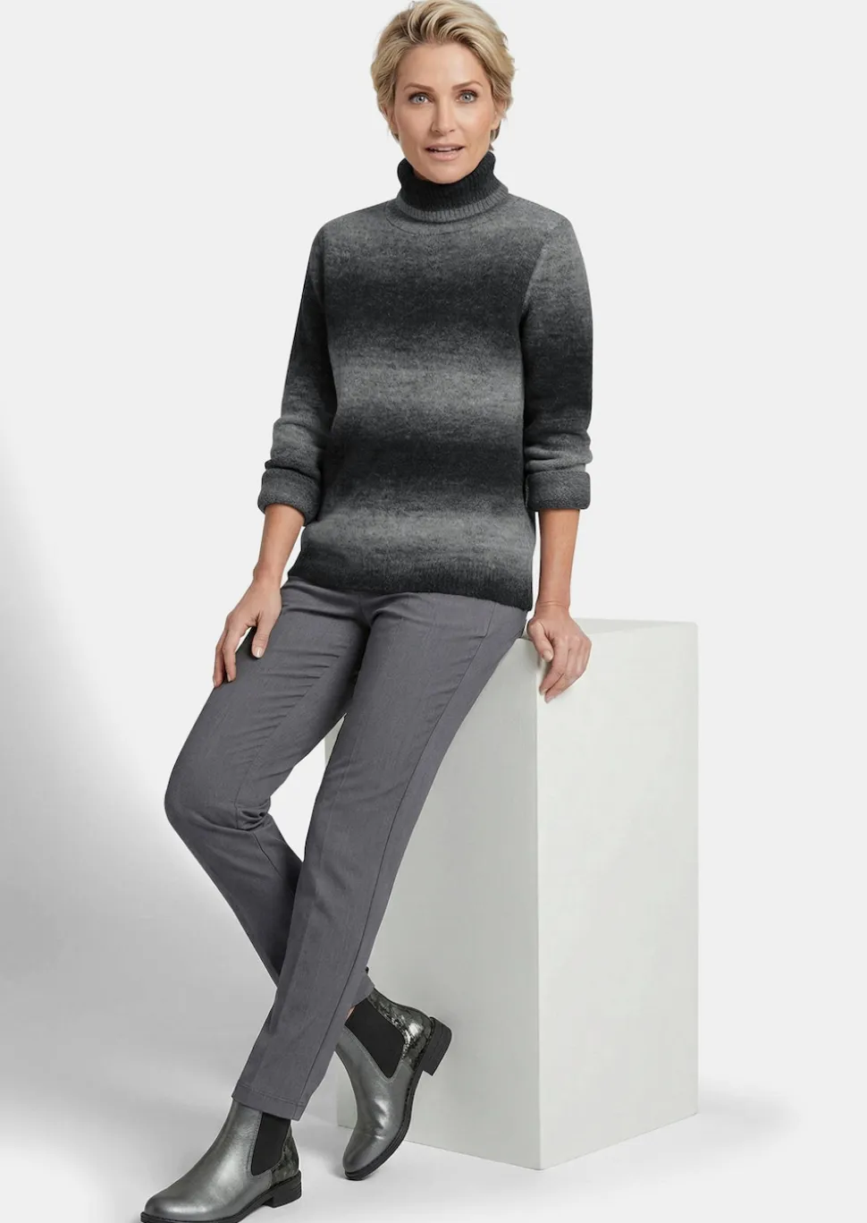Rolkragenpullover mit Schurwolle