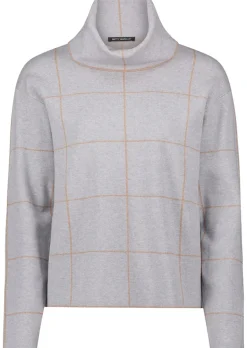 Rollkragenpullover mit Karomuster