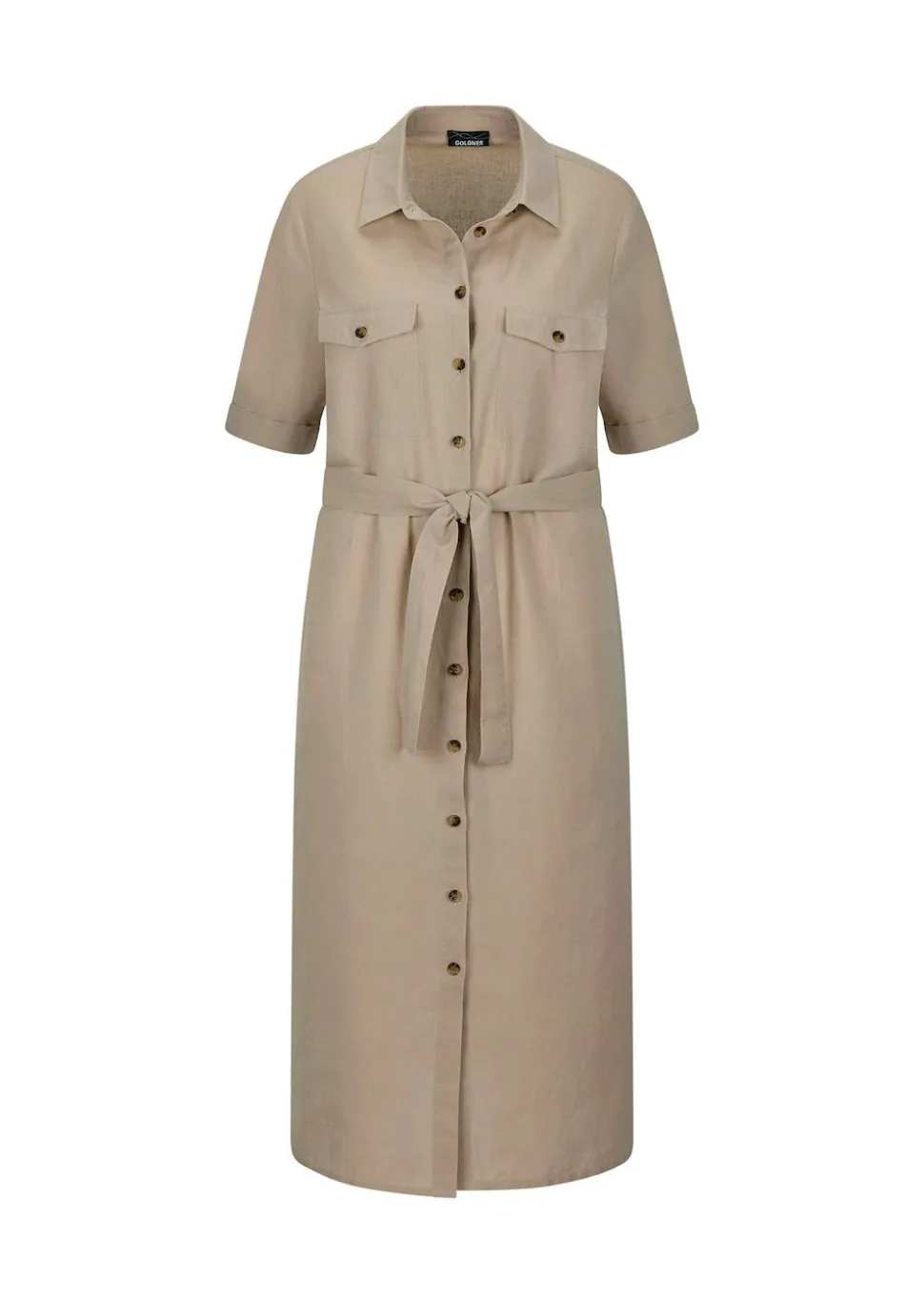 Safarikleid aus Baumwolle und Leinen