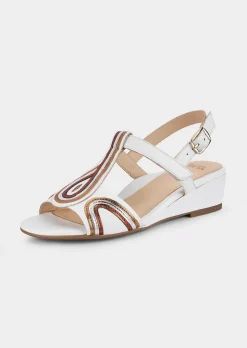 Sandalen aus Leder mit Keilabsatz