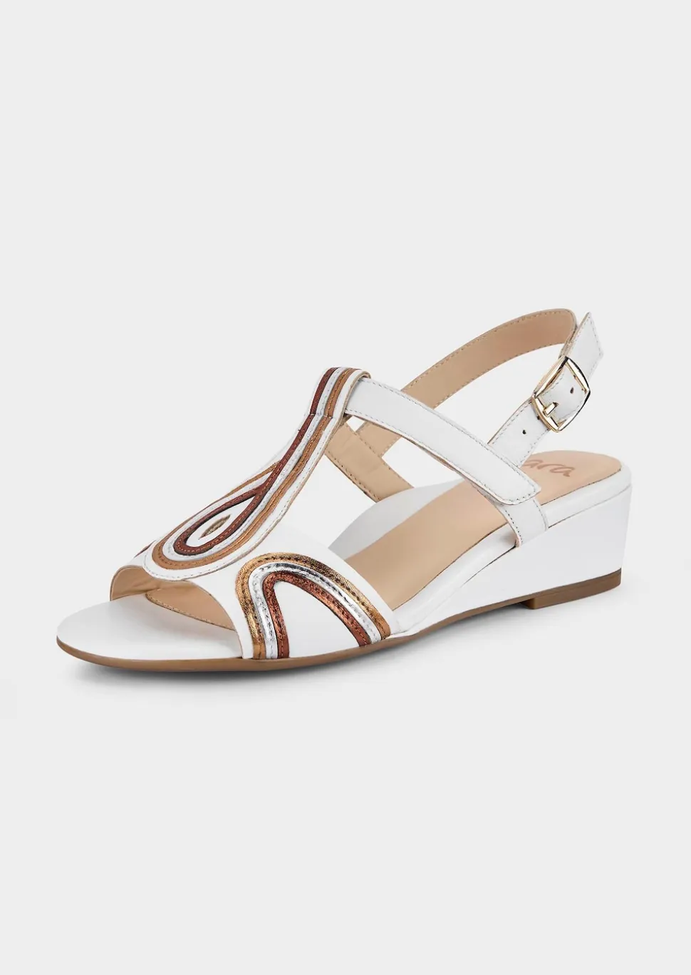 Sandalen aus Leder mit Keilabsatz