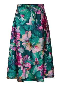 Satinrock mit Blumenmuster