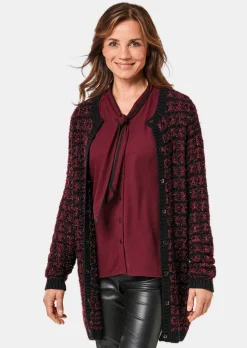 Schicker Strickcardigan mit Glanzgarnen