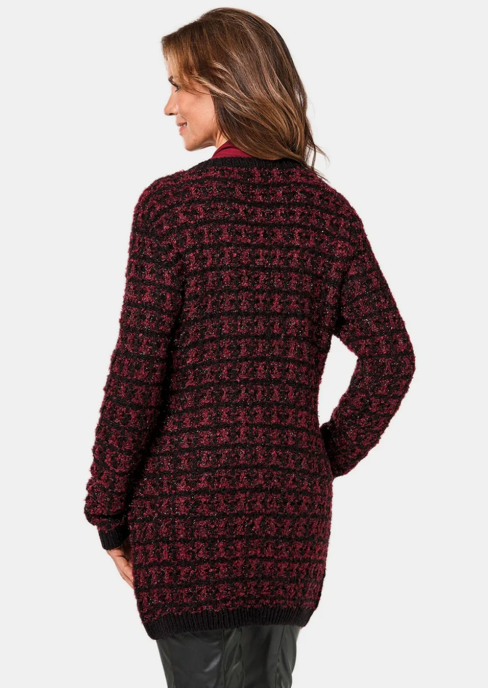 Schicker Strickcardigan mit Glanzgarnen