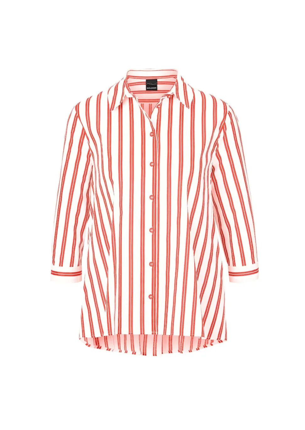 Schlichte Baumwoll-Bluse mit 3/4-Arm